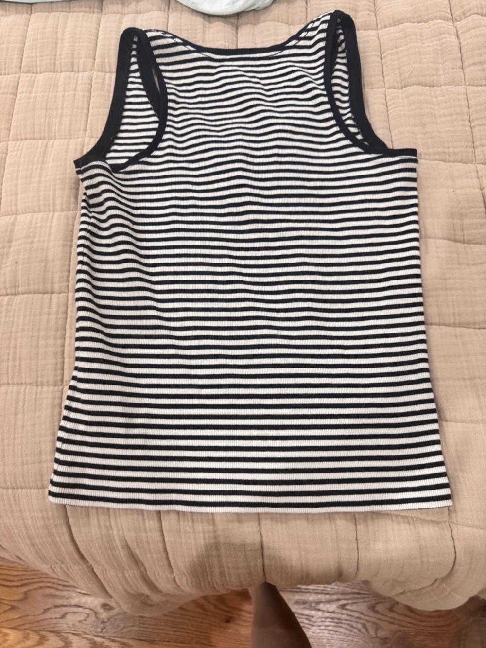 Anine Bing Black & White Striped Henley Tank: elevated casual - Picture 10 of 11